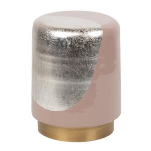 Taburete / mesa auxiliar metal rosa 34x34x45 cm