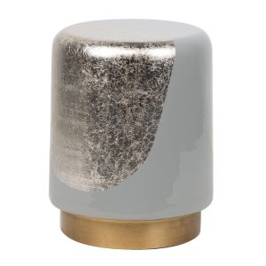 Taburete / mesa auxiliar metal verde 34x34x45 cm