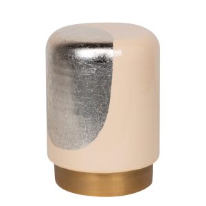 Taburete / mesa auxiliar metal rosa 30x30x40 cm