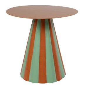 Mesa auxiliar metal naranja azul 46x46x45 cm
