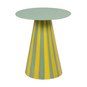Mesa auxiliar metal azul amarillo 35x35x40 cm