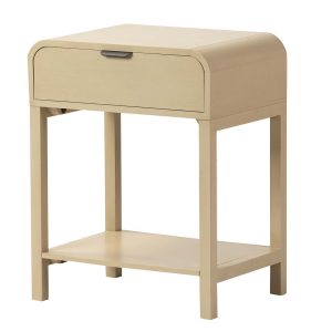 Mesita MDF pino marrón negro 48x36x61 cm