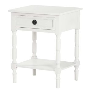 Mesita MDF pino blanco 48x35x66 cm