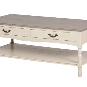 Mesa centro pino MDF beige 120x60x48 cm