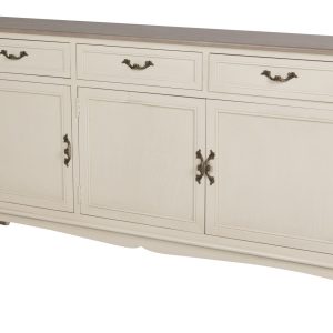 Aparador pino MDF beige 150x28x81 cm
