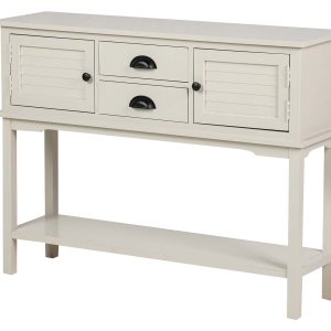 Consola puertas cajones pino MDF 106x30x81 cm