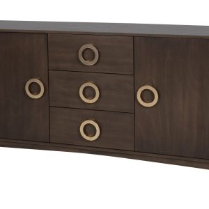 Aparador pino MDF marrón 150x40x80 cm