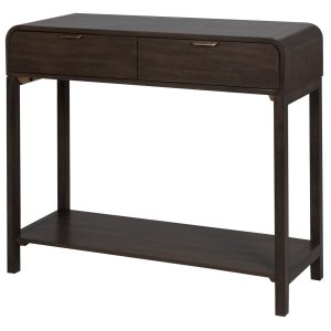 Consola pino MDF marrón 90x32x75 cm