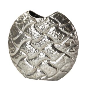 Jarrón metal plateado 34x11x29 cm