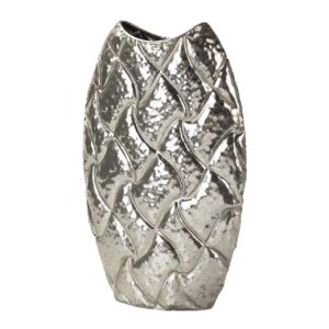 Jarrón metal plateado 25x12x39 cm