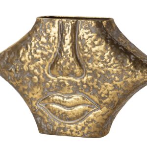 Jarrón metal dorado 38x11x24 cm