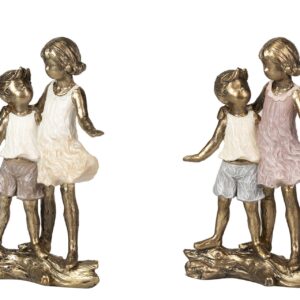 Niño y niña resina surtidos 12x5x18 cm