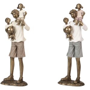 Padre con niños resina surtidos 10x5x28 cm