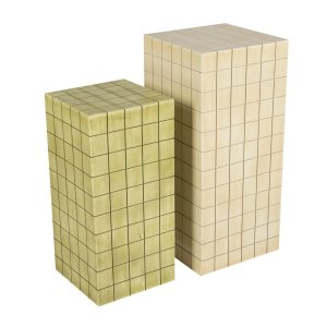 Set 2 pedestales verde 36x36x80 31x31x66 cm