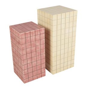 Set 2 pedestales 36x36x80 31x31x66 cm