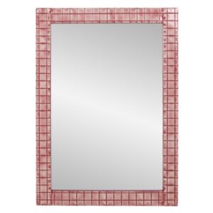 Espejo metal rectangular burdeos 72x4x102 cm