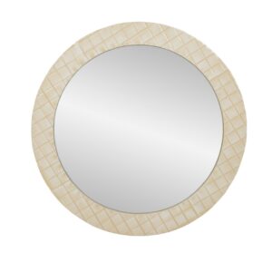 Espejo redondo metal beige 78x4x78 cm