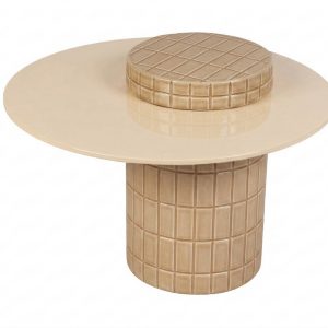Mesa auxiliar metal beige 60x60x44 cm