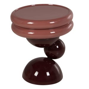 Mesa auxiliar metal granate rosa 53x53x56 cm