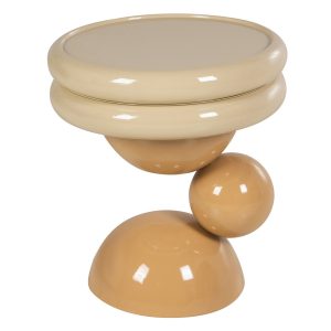 Mesa auxiliar metal beige 53x53x56 cm