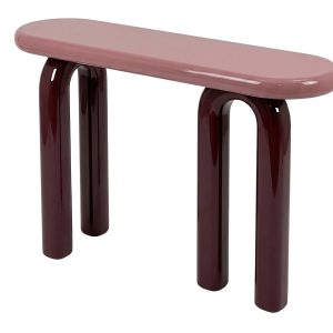 Consola rosa granate metal 120x35x80 cm