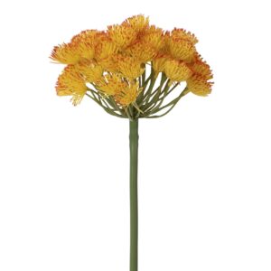 Flor allium poliéster amarilla 15x15x65 cm