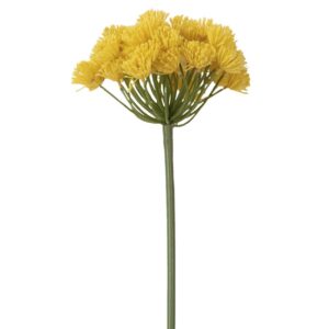 Flor allium poliéster amarilla 15x15x65 cm