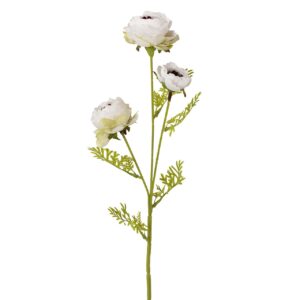 Flores rosa poliéster blanca 11x11x43 cm