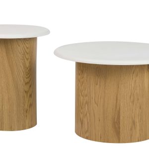 Set 2 mesas MDF 60x60x41 40x40x48 cm