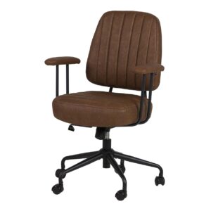 Silla escritorio regulable marrón 65x68x97/103 cm