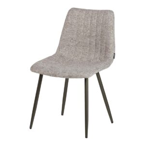 Silla metal chenilla beige 48x56x80 cm