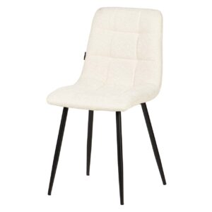 Silla metal negro chenilla beige 48x56x80 cm