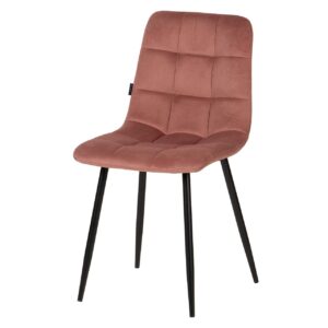 Silla metal velvet rosa 48x56x80 cm