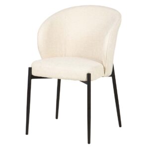 Silla metal chenilla beige 57x56x80 cm