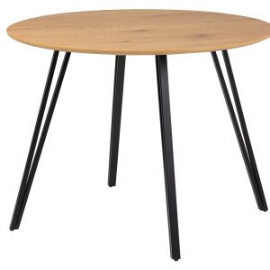Mesa de comedor MDF metal marrón 100x100x75 cm