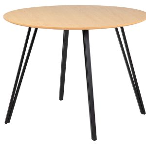 Mesa de comedor MDF metal marrón 100x100x75 cm