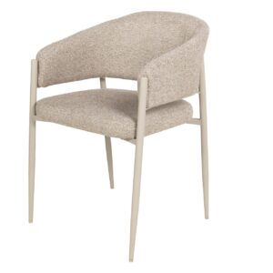 Silla metal chenilla beige 60x56x79 cm