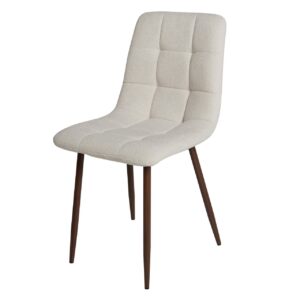 Silla chenilla pata metal efecto madera 48x56x80 cm