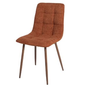 Silla chenilla terracota efecto madera 48x56x80 cm