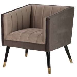 Sillon velvet marrón 70x70x74 cm