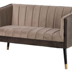 Sofa velvet marrón 130x70x74 cm