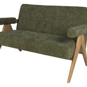 Sofa chenilla verde 134x76x85 cm