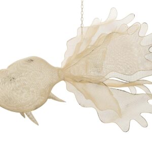 Figura pez colgante metal blanco 73x53x46 cm