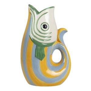Figura pez cerámica pintado a mano 20x14x34 cm