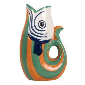 Figura pez cerámica pinado a mano 21x14x34 cm