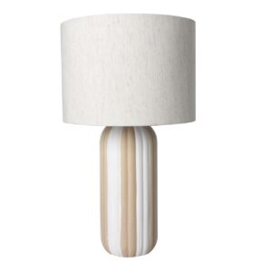 Lámpara de sobremesa cerámica beige 25x25x43 cm