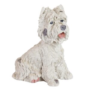 Figura perro westie resina beige 26x17x31 cm