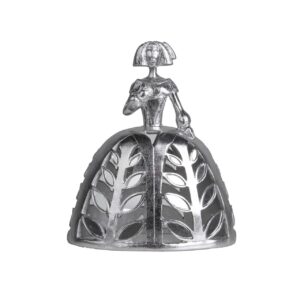 Figura menina resina plateada 21x12x25 cm