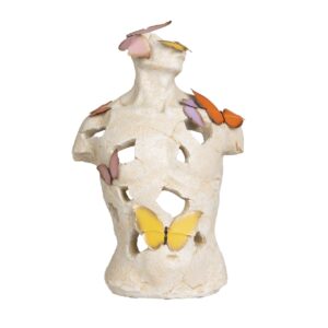 Figura busto mariposas resina 26x14x40 cm
