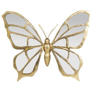 Figura mariposa pared resina espejo 35x3x27 cm